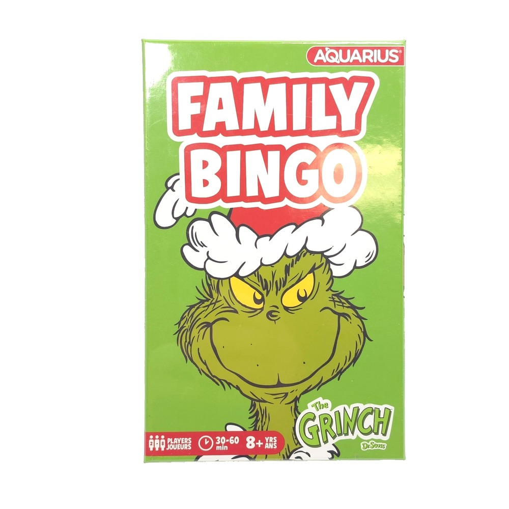Dr Seuss How the Grinch Stole Christmas aquarius BINGO Holiday Game - New Sealed